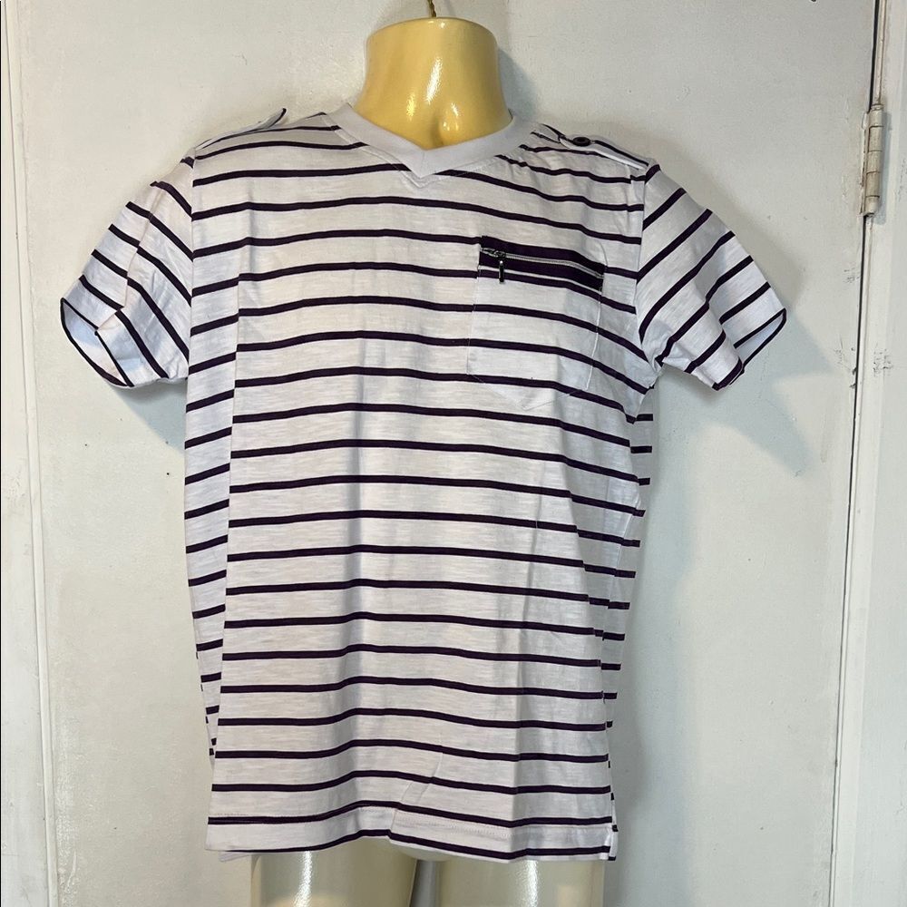 RAW BLUE Vintage Purple Striped T Shirt Y2K- M {NWT}